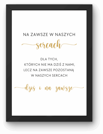Plakat „Na zawsze w naszych sercach” – Tablica Pamięci