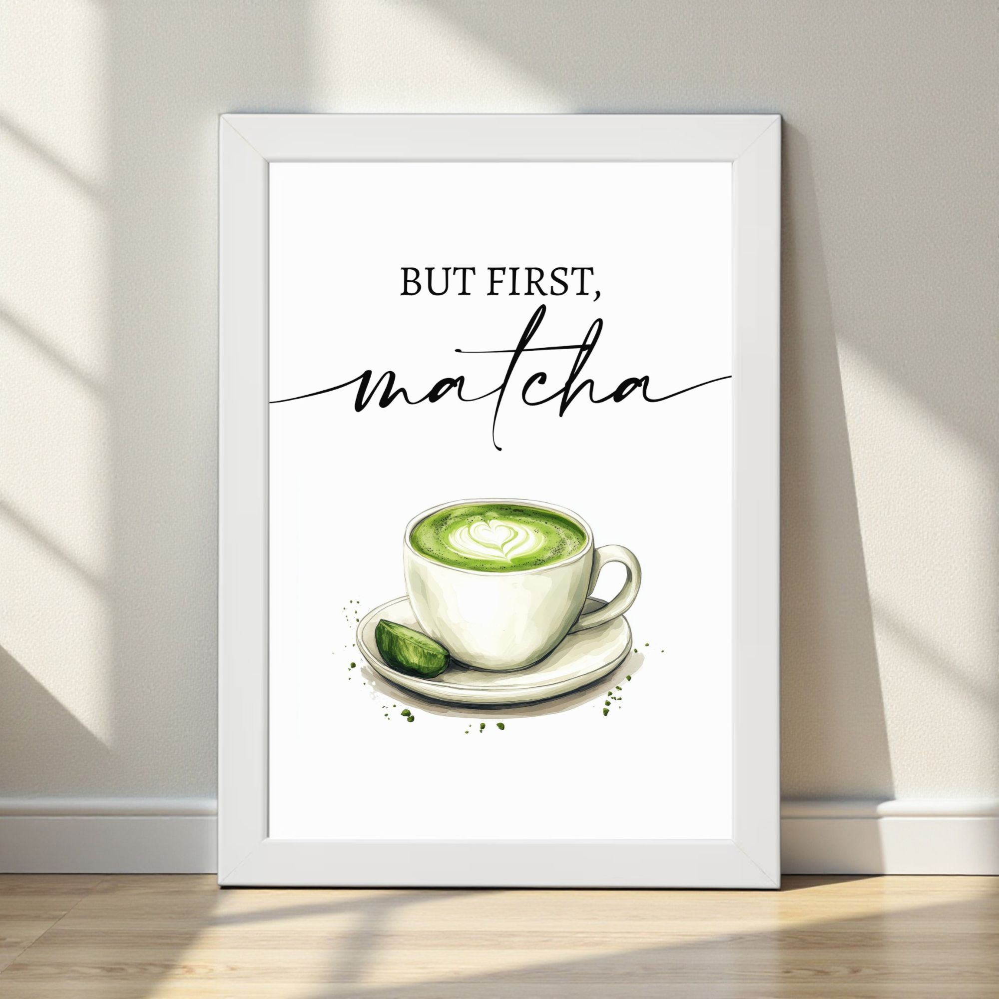 Plakat „BUT FIRST MATCHA” A4 z Ramką - obrazek 5