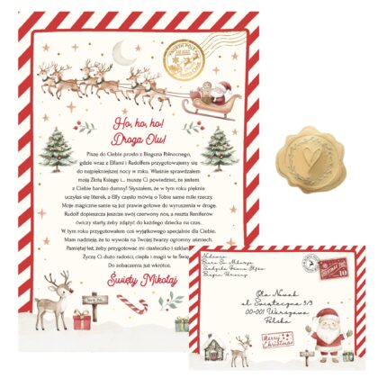Personalizowany List od Świętego Mikołaja + Świąteczna Koperta