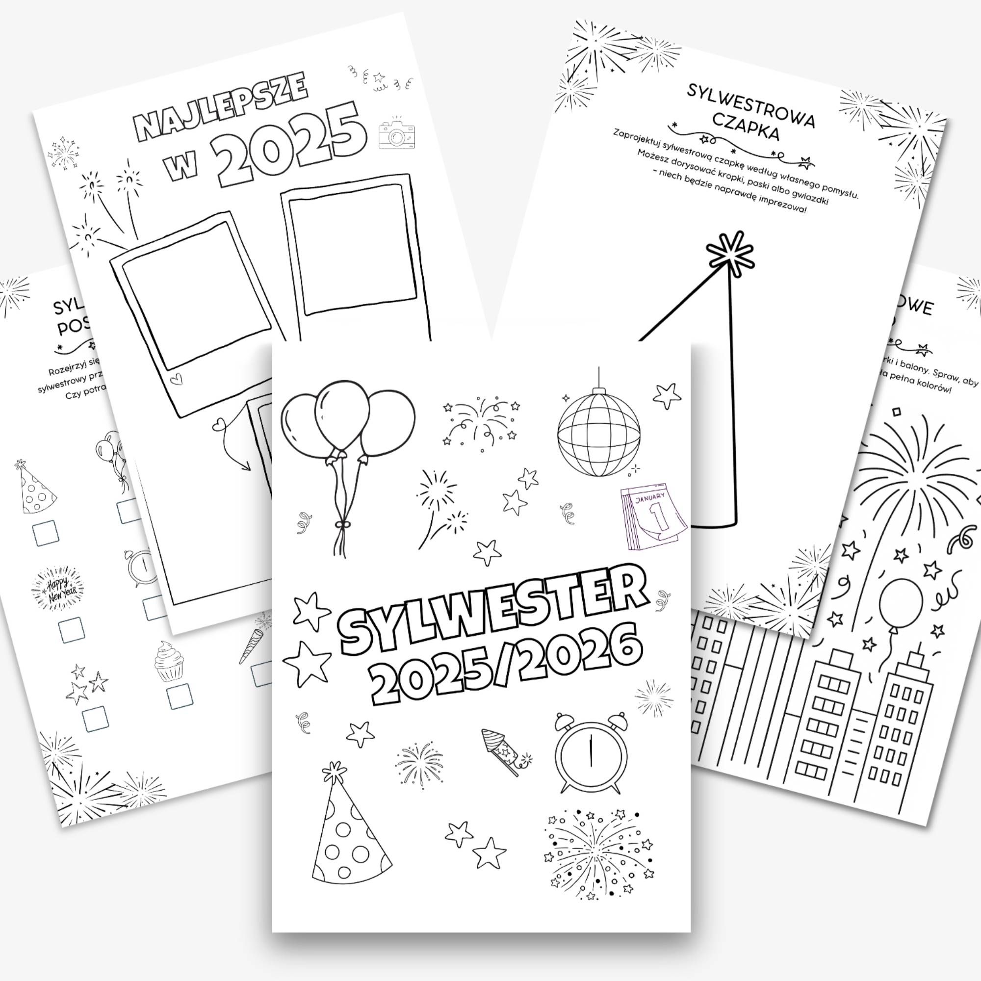 Zestaw Sylwestrowych Zabaw - Plik PDF do samodzielnego druku