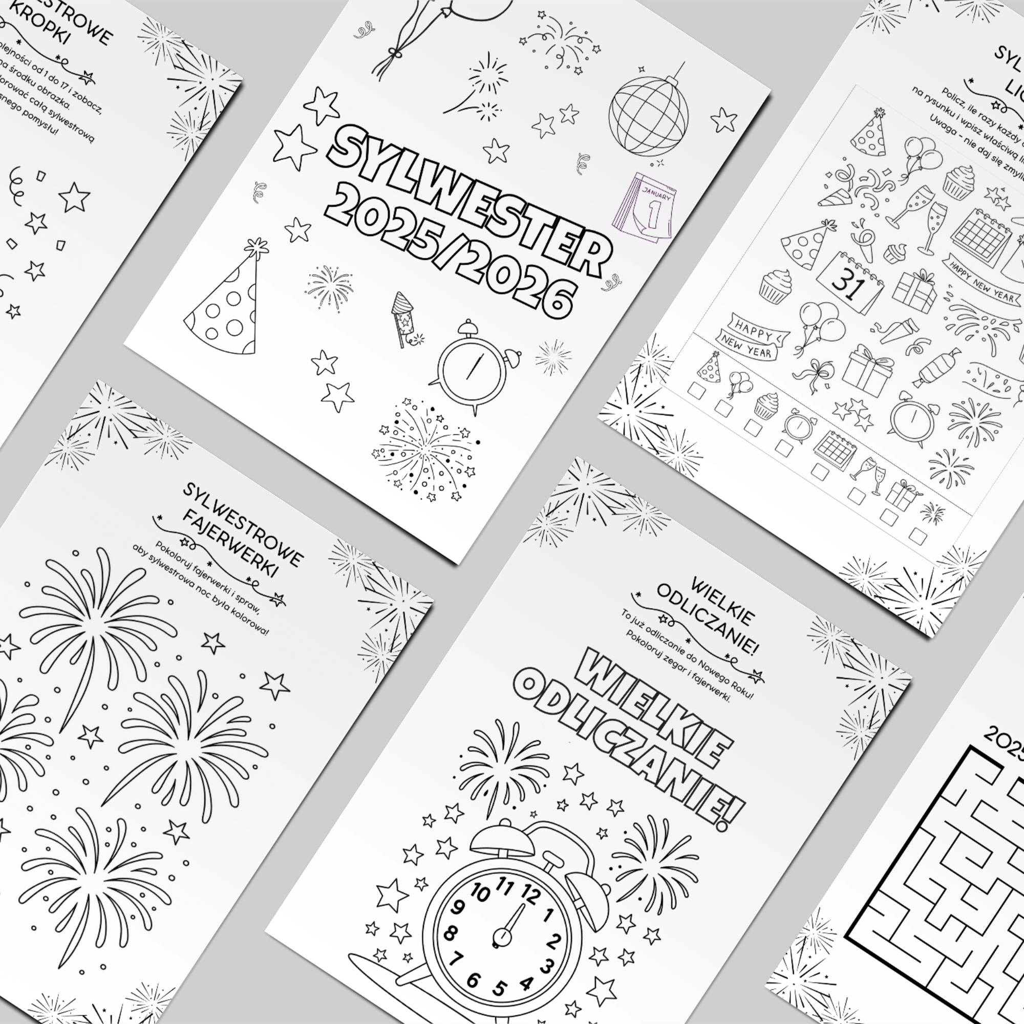 Zestaw Sylwestrowych Zabaw - Plik PDF do samodzielnego druku - obrazek 2