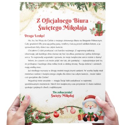 Personalizowany List od Świętego Mikołaja – Produkt Cyfrowy do samodzielnego druku