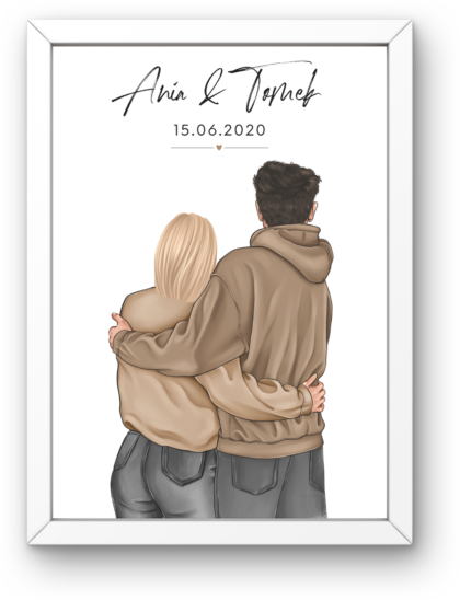 Personalizowany Plakat dla Pary - Obrazek z Ramką