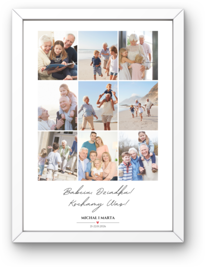 Plakat na Dzień Babci i Dziadka – Kolaż Zdjęć