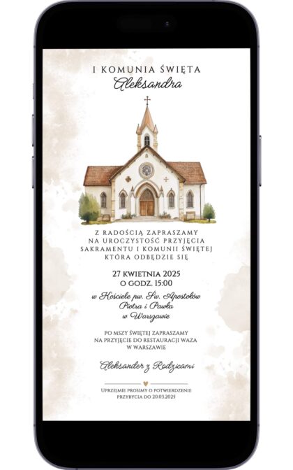 Cyfrowe Zaproszenie na Pierwszą Komunię Świętą