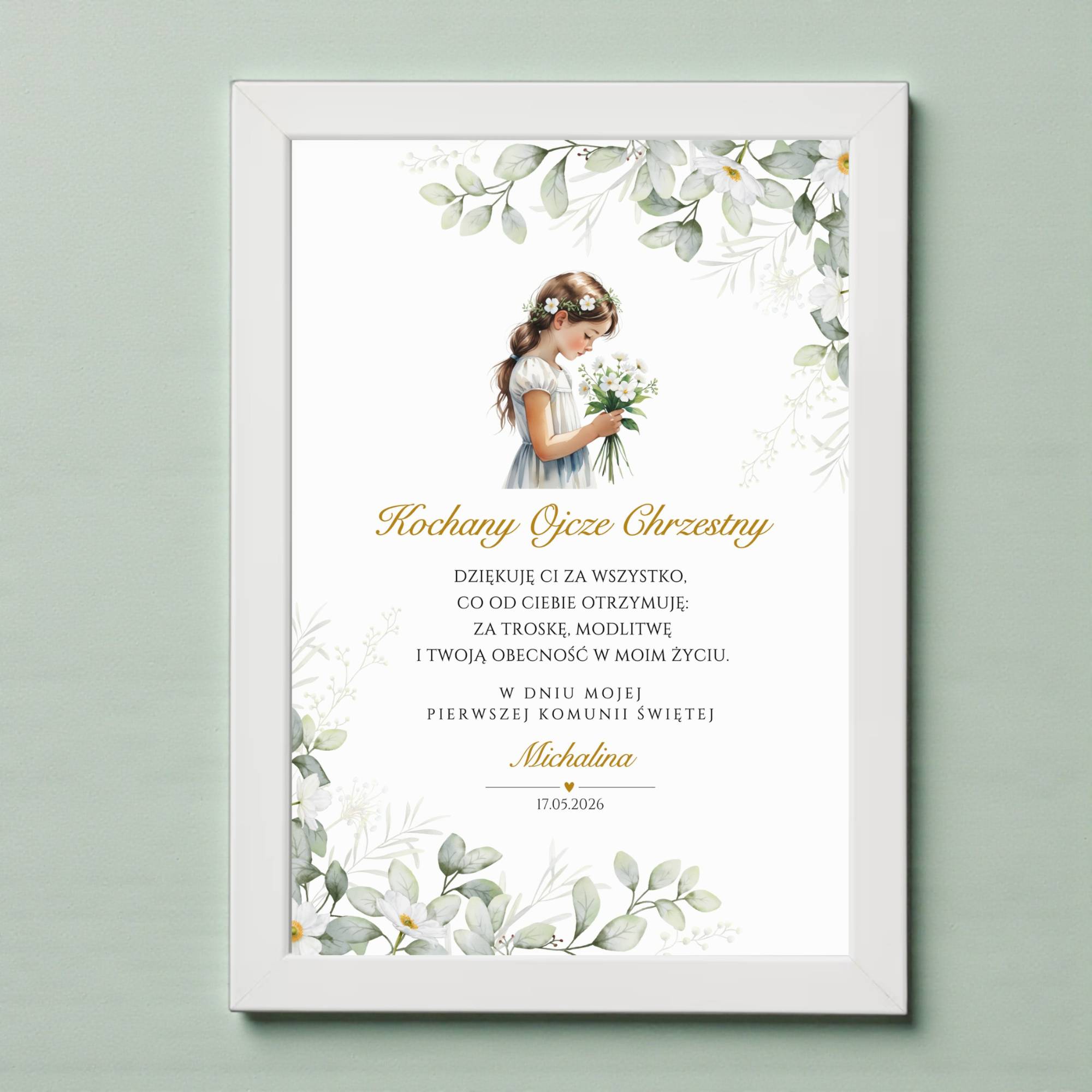 Podziękowanie Pierwsza Komunia Święta - Obrazek z Ramką - obrazek 8