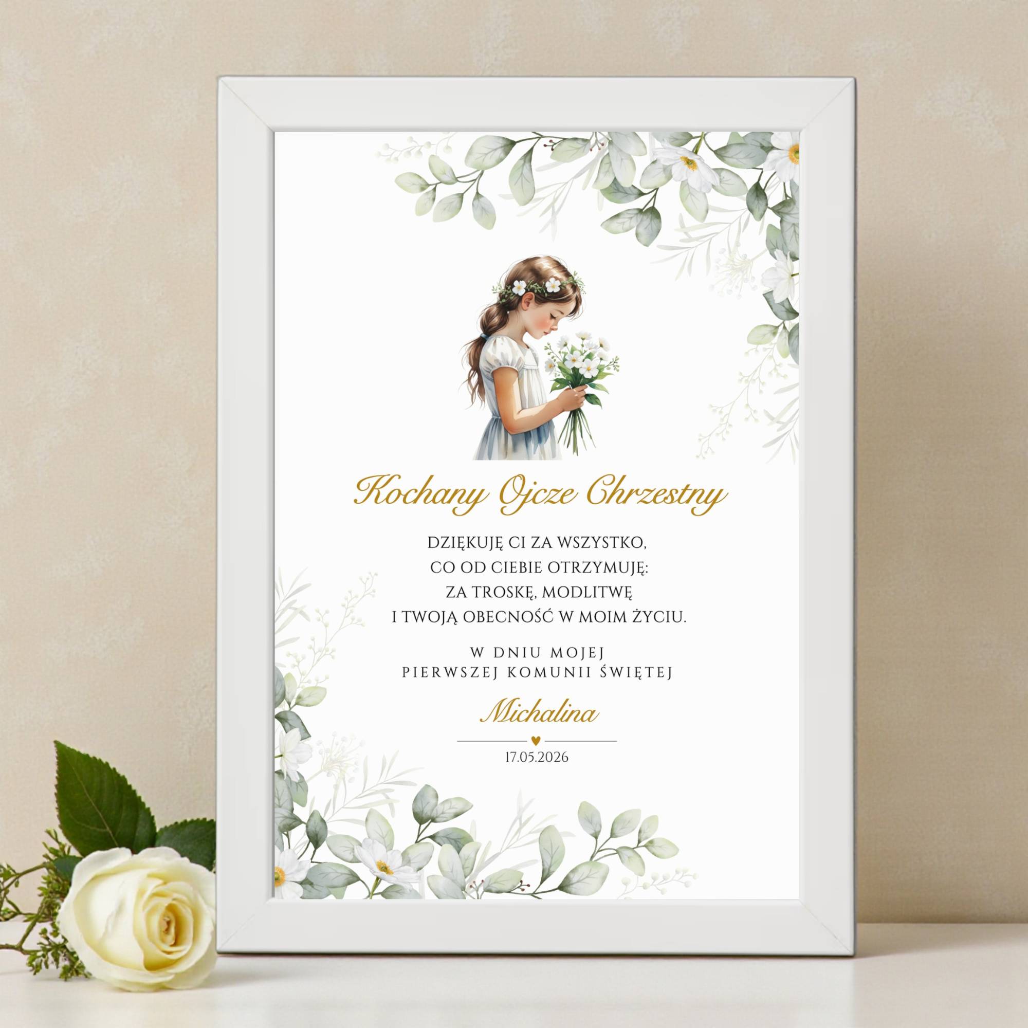 Podziękowanie Pierwsza Komunia Święta - Obrazek z Ramką - obrazek 4