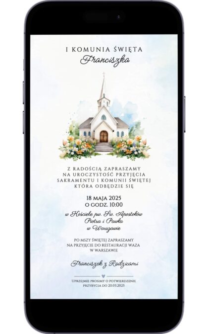 Cyfrowe Zaproszenie na Pierwszą Komunię Świętą