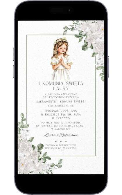 Cyfrowe Zaproszenie na Pierwszą Komunię Świętą