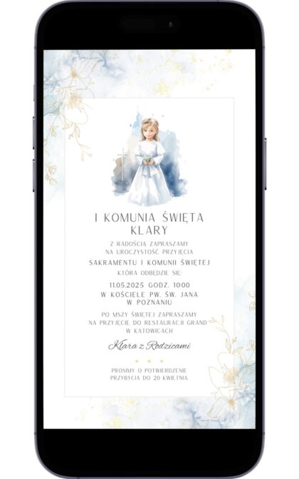 Cyfrowe Zaproszenie na Pierwszą Komunię Świętą