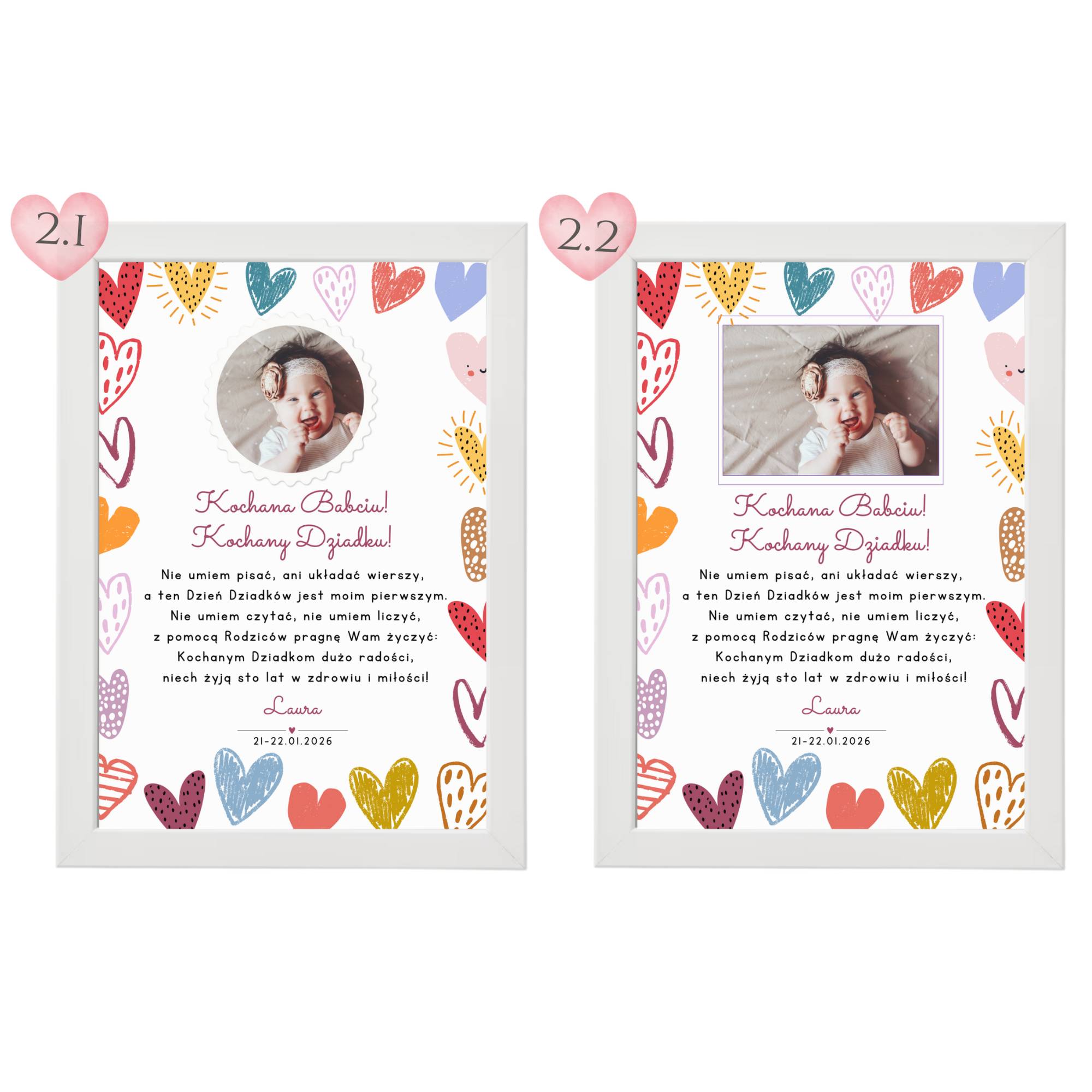 Plakat na Dzień Babci i Dziadka – Podziękowanie Ze Zdjęciem - obrazek 3
