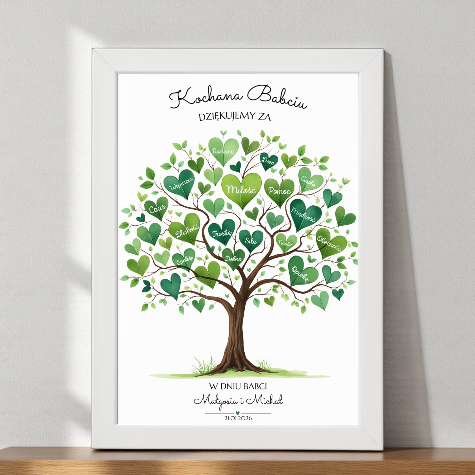 Plakat na Dzień Babci i Dziadka - Drzewo Serc - obrazek 9