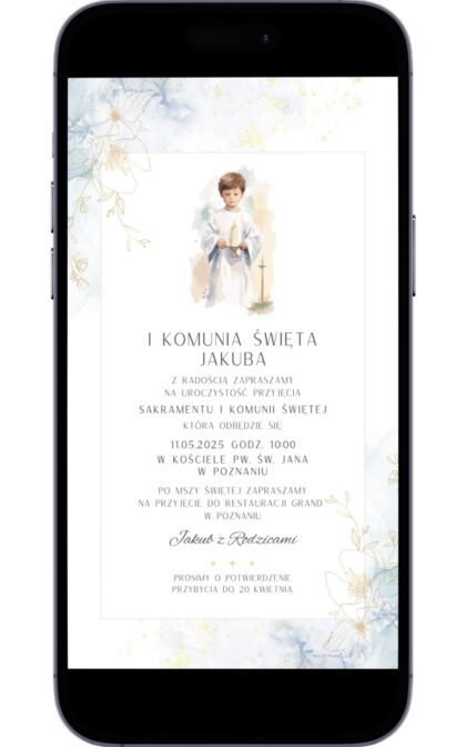 Cyfrowe Zaproszenie na Pierwszą Komunię Świętą