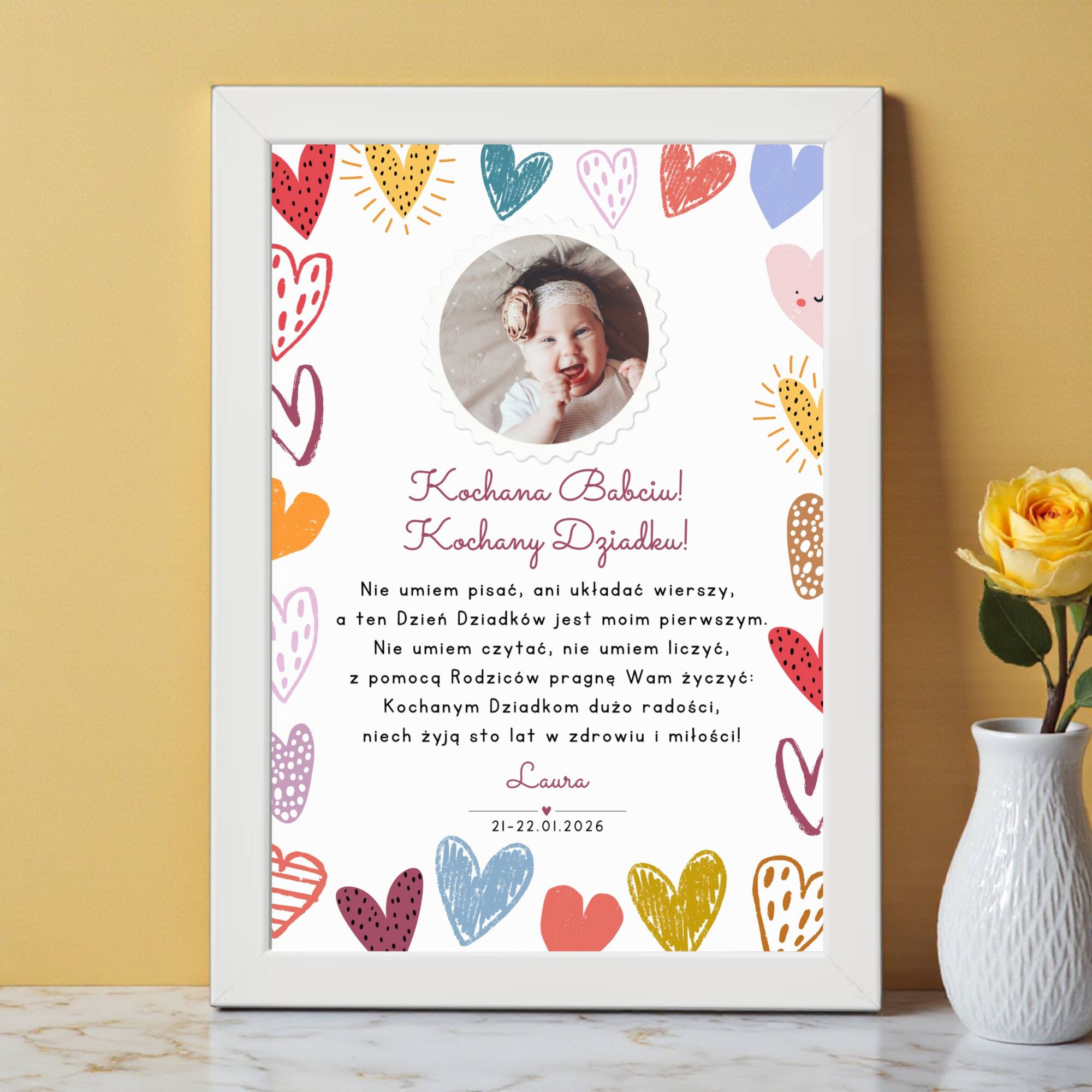 Plakat na Dzień Babci i Dziadka – Podziękowanie Ze Zdjęciem - obrazek 9