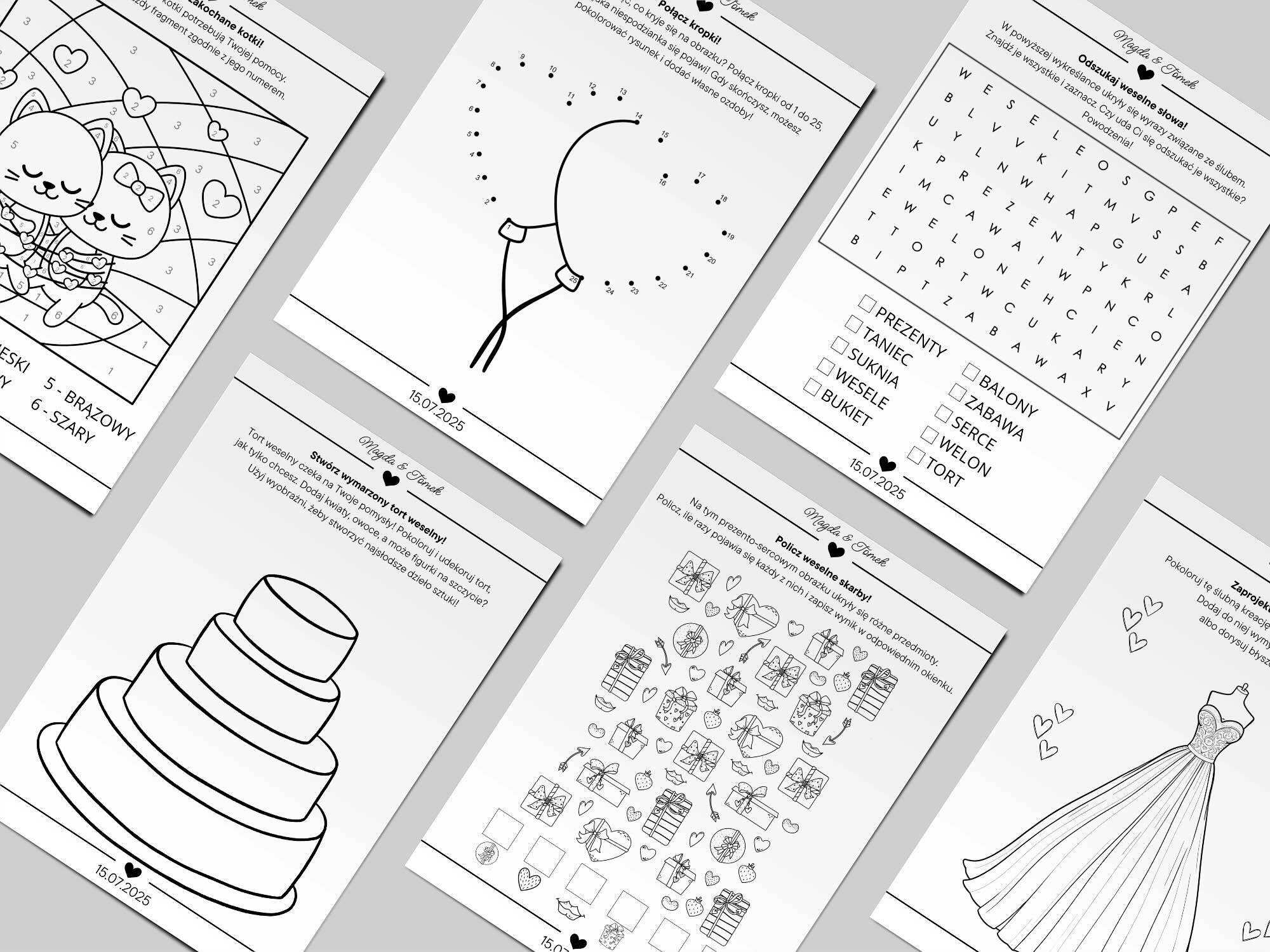 Weselny Zeszyt Aktywności - Plik PDF do Samodzielnego Druku - obrazek 3