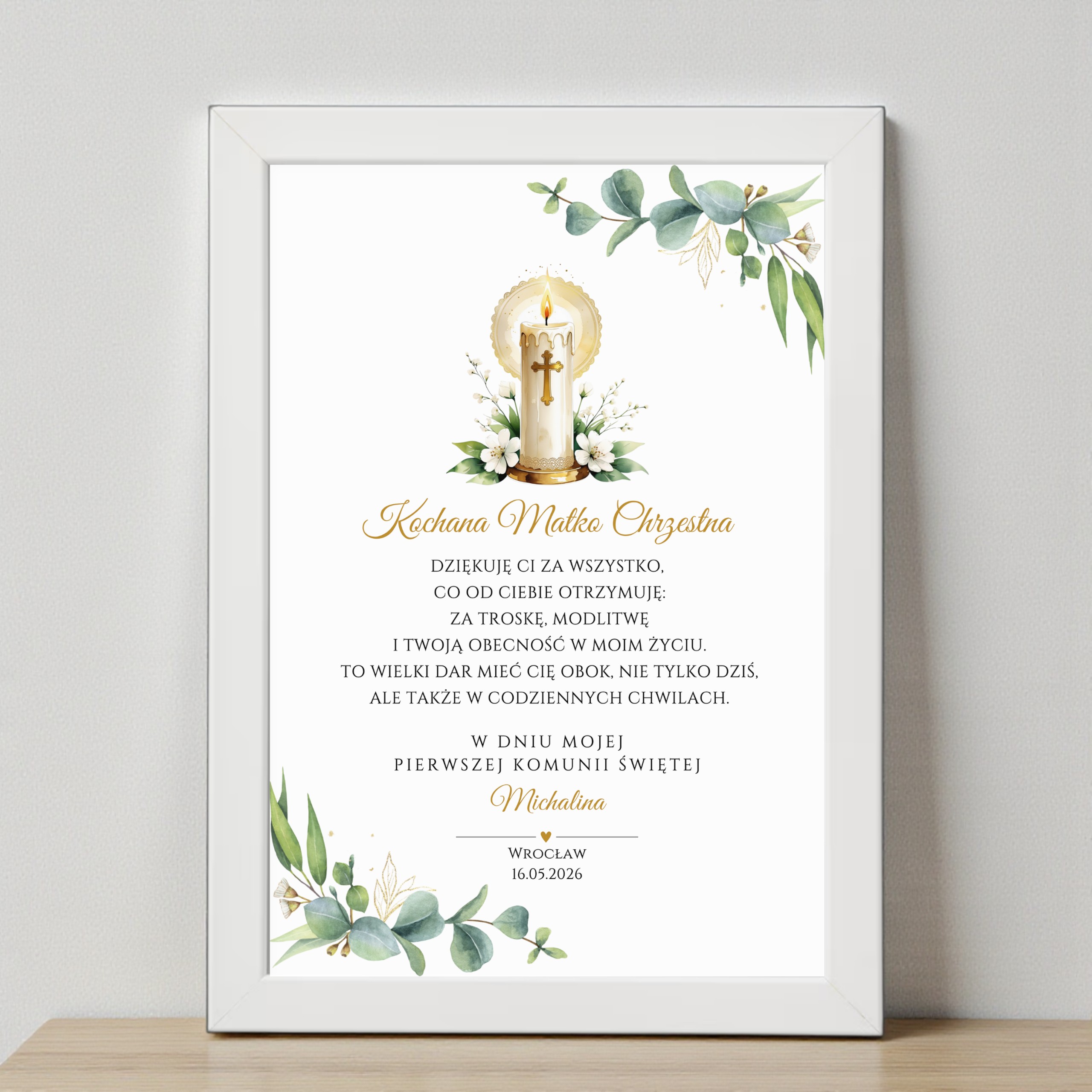 Podziękowanie Pierwsza Komunia Święta - Obrazek z Ramką - obrazek 5