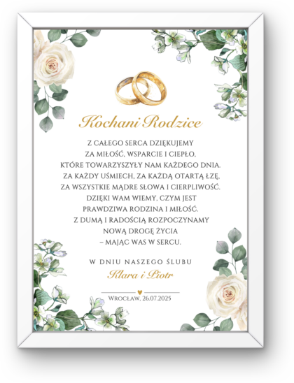 Podziękowanie dla Rodziców - Obrazek z Ramką