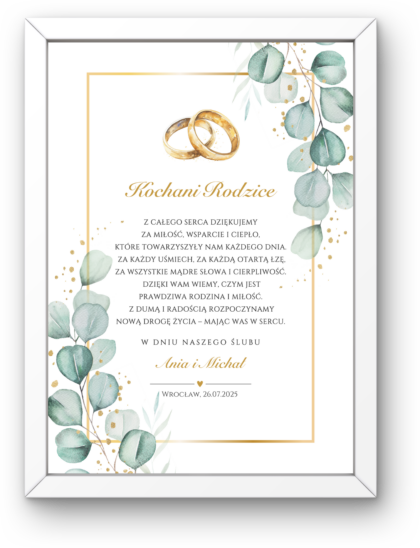 Podziękowanie dla Rodziców - Obrazek z Ramką