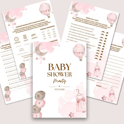 Zestaw Gier i Zabaw na Baby Shower - Plik PDF do Druku