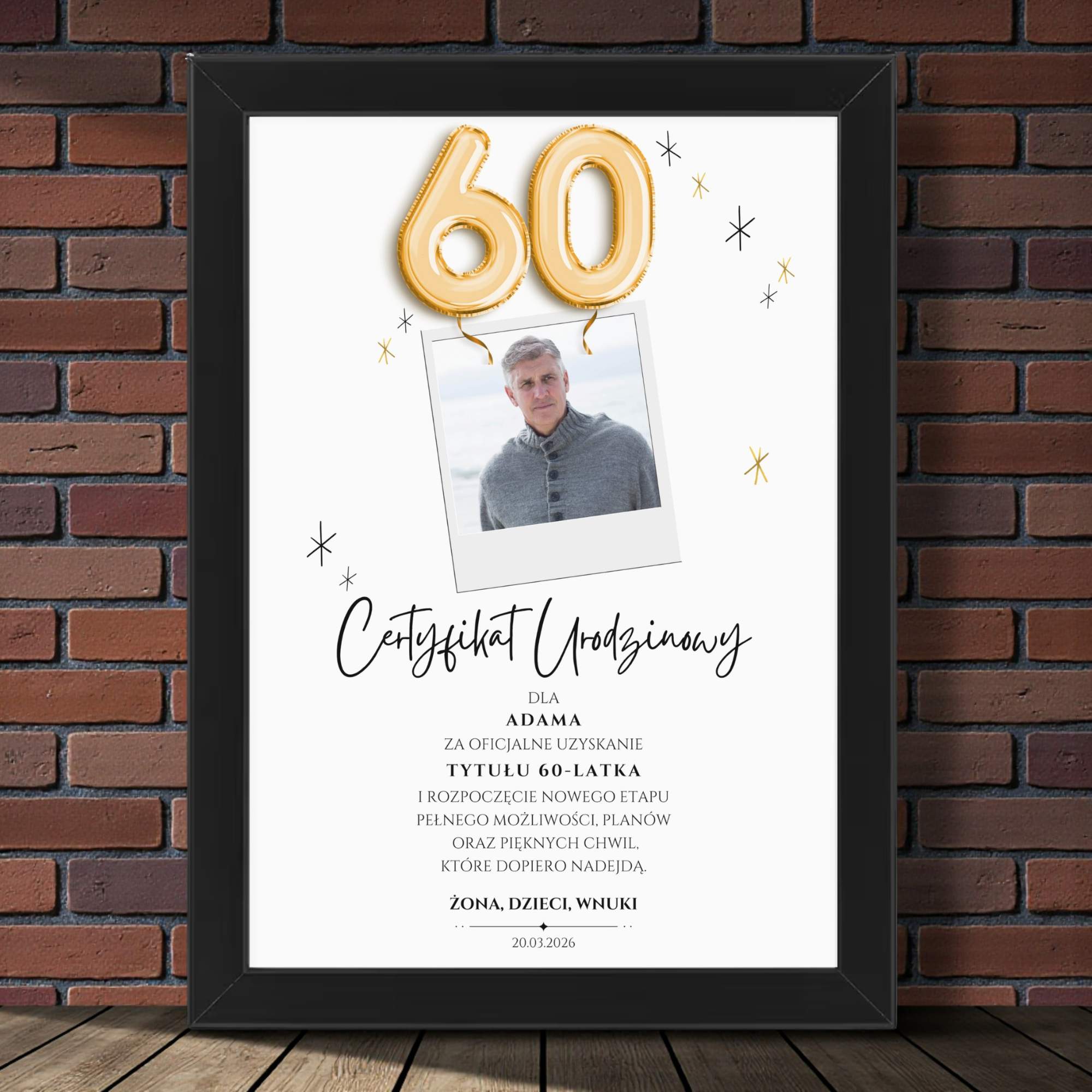 Certyfikat Urodzinowy Ze Zdjęciami - Obrazek z Ramką - obrazek 2