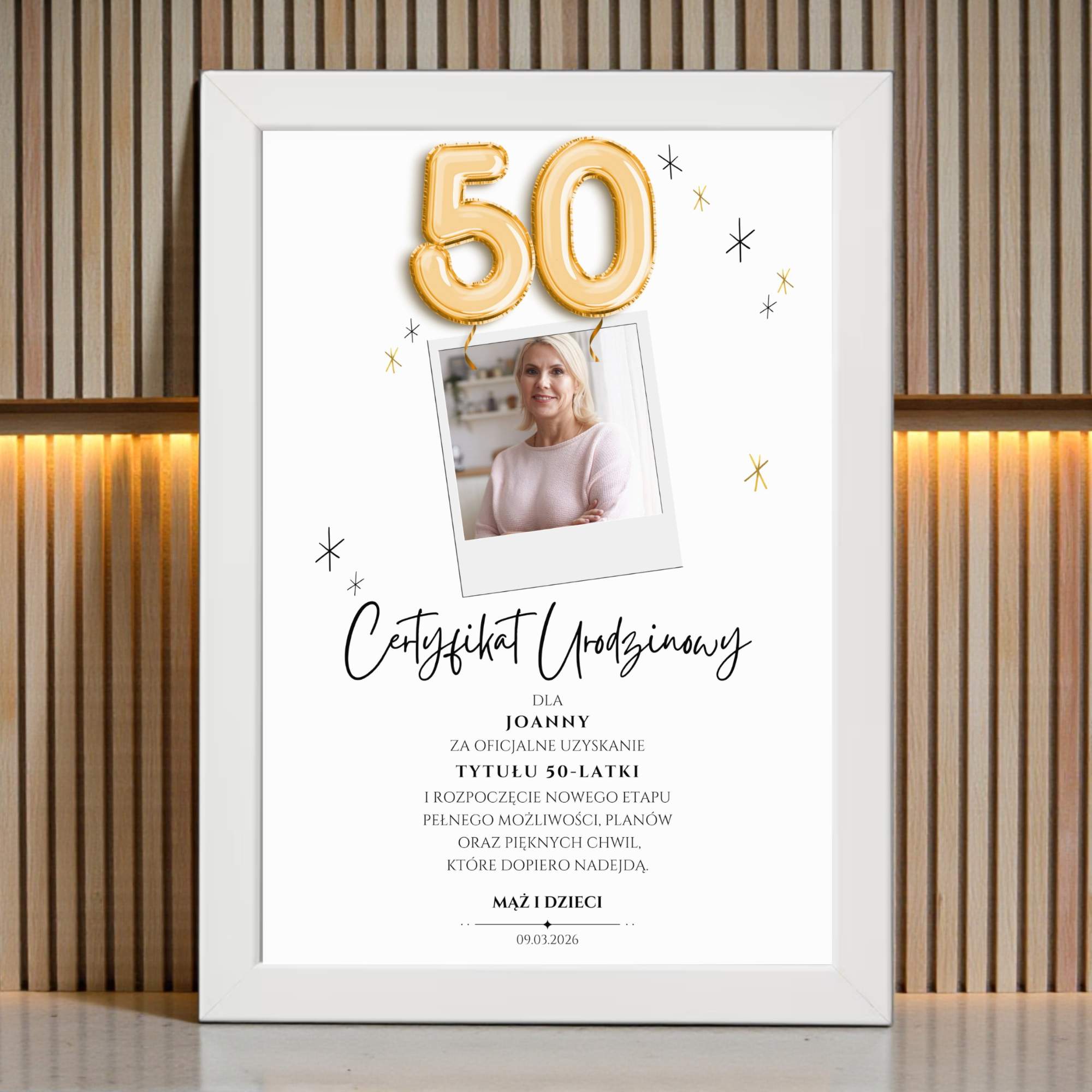 Certyfikat Urodzinowy Ze Zdjęciami - Obrazek z Ramką - obrazek 5