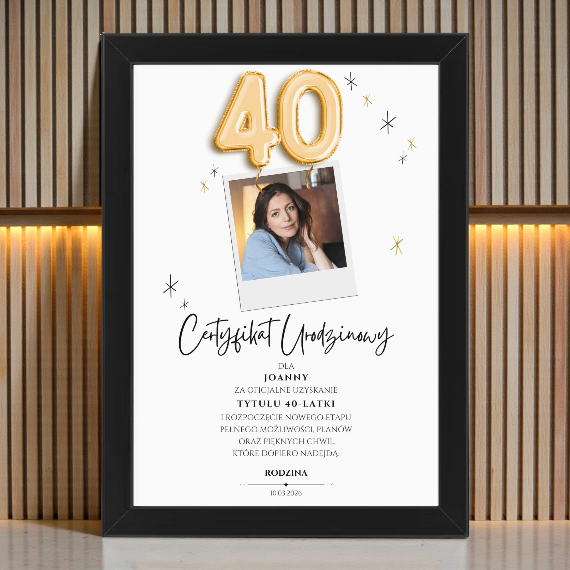 Certyfikat Urodzinowy Ze Zdjęciami - Obrazek z Ramką - obrazek 6