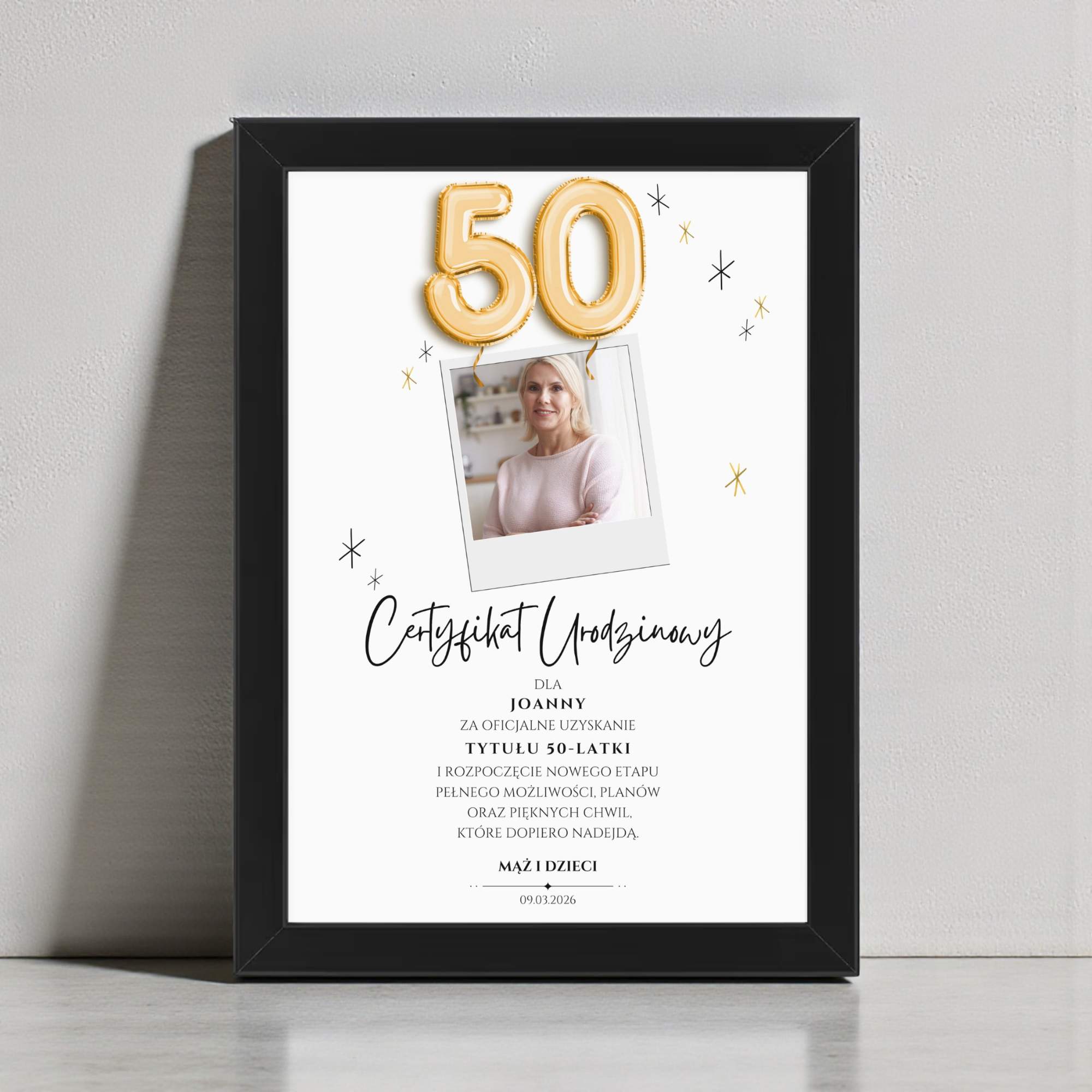 Certyfikat Urodzinowy Ze Zdjęciami - Obrazek z Ramką - obrazek 7