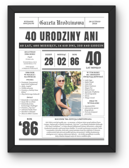 Gazeta Urodzinowa "Gazeta Urodzinowa" - Prezent na Dowolne Urodziny