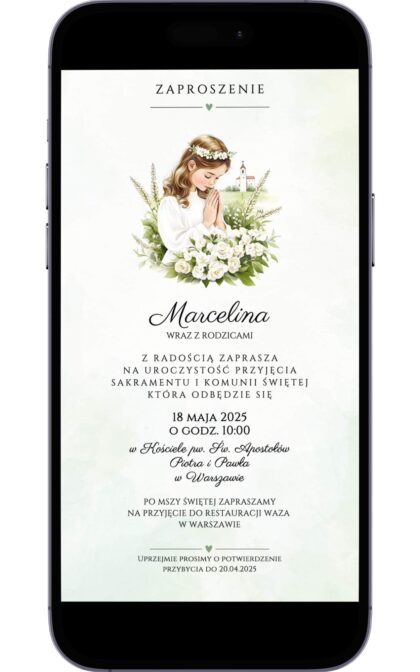 Cyfrowe Zaproszenie na Pierwszą Komunię Świętą