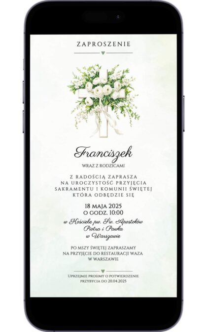 Cyfrowe Zaproszenie na Pierwszą Komunię Świętą
